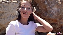 GERMAN SCOUT - Junge Studentin aus Klagenfurt im Urlaub am Ballermann 6 direkt am Strand durchgevögelt